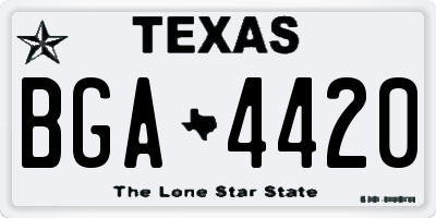 TX license plate BGA4420