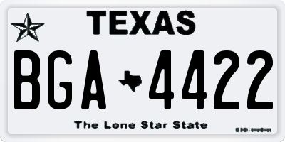 TX license plate BGA4422