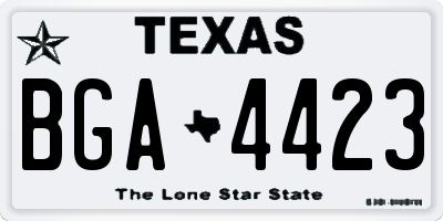 TX license plate BGA4423