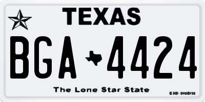 TX license plate BGA4424