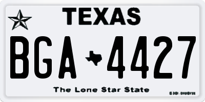 TX license plate BGA4427