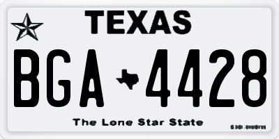 TX license plate BGA4428