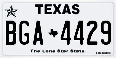 TX license plate BGA4429