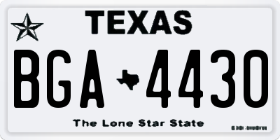 TX license plate BGA4430