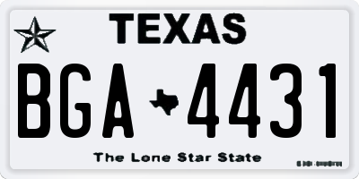 TX license plate BGA4431