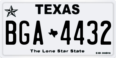 TX license plate BGA4432
