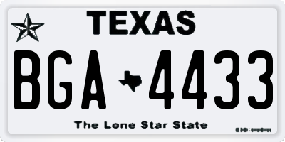 TX license plate BGA4433
