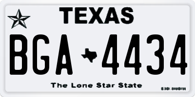 TX license plate BGA4434