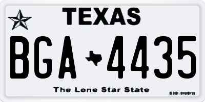 TX license plate BGA4435