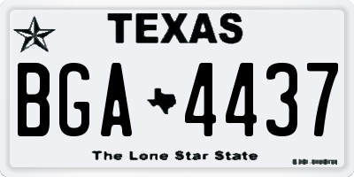 TX license plate BGA4437