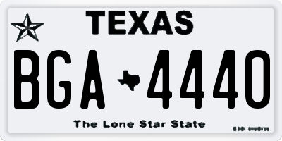 TX license plate BGA4440