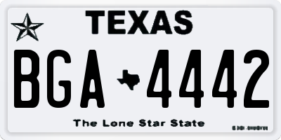 TX license plate BGA4442