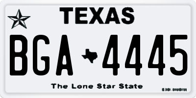 TX license plate BGA4445