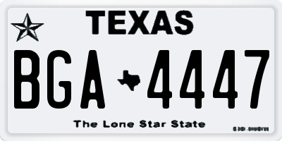 TX license plate BGA4447