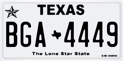 TX license plate BGA4449
