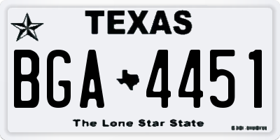 TX license plate BGA4451