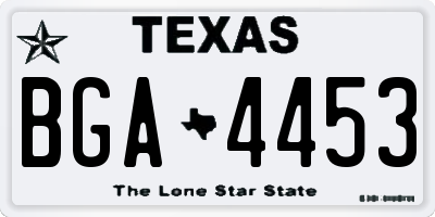 TX license plate BGA4453