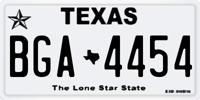 TX license plate BGA4454