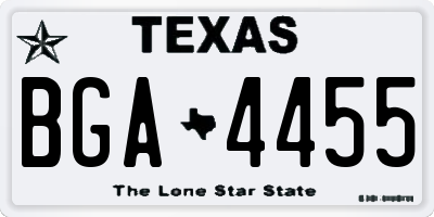 TX license plate BGA4455