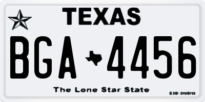 TX license plate BGA4456