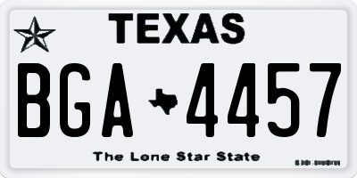 TX license plate BGA4457