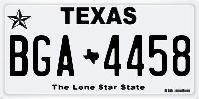 TX license plate BGA4458