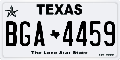 TX license plate BGA4459