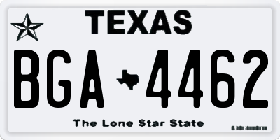 TX license plate BGA4462