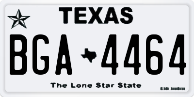 TX license plate BGA4464