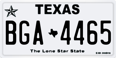 TX license plate BGA4465