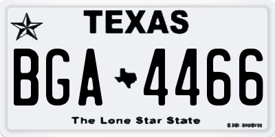 TX license plate BGA4466