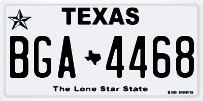 TX license plate BGA4468