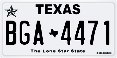 TX license plate BGA4471
