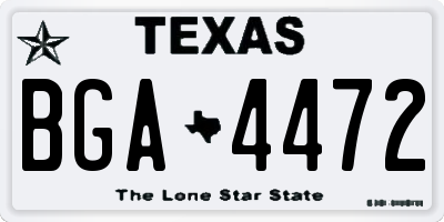 TX license plate BGA4472