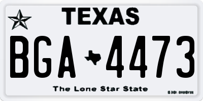 TX license plate BGA4473