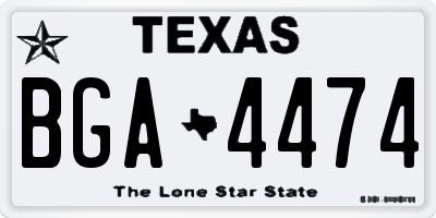 TX license plate BGA4474