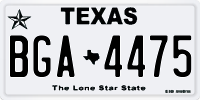 TX license plate BGA4475