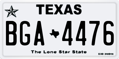 TX license plate BGA4476