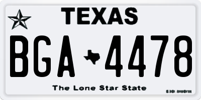 TX license plate BGA4478
