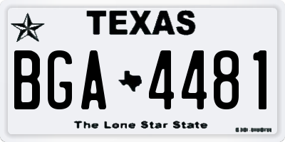 TX license plate BGA4481