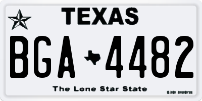 TX license plate BGA4482