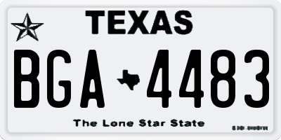 TX license plate BGA4483