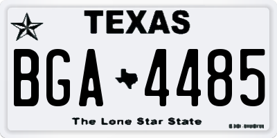 TX license plate BGA4485
