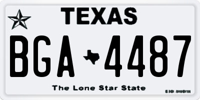 TX license plate BGA4487
