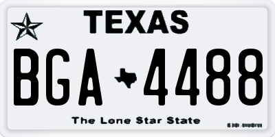 TX license plate BGA4488
