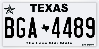 TX license plate BGA4489