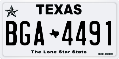 TX license plate BGA4491