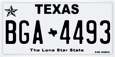 TX license plate BGA4493