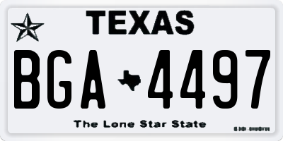 TX license plate BGA4497