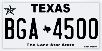 TX license plate BGA4500